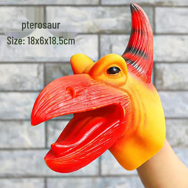 Children's Dinosaur Hand Puppets: Soft Rubber T-Rex, Triceratops, Carnotaurus