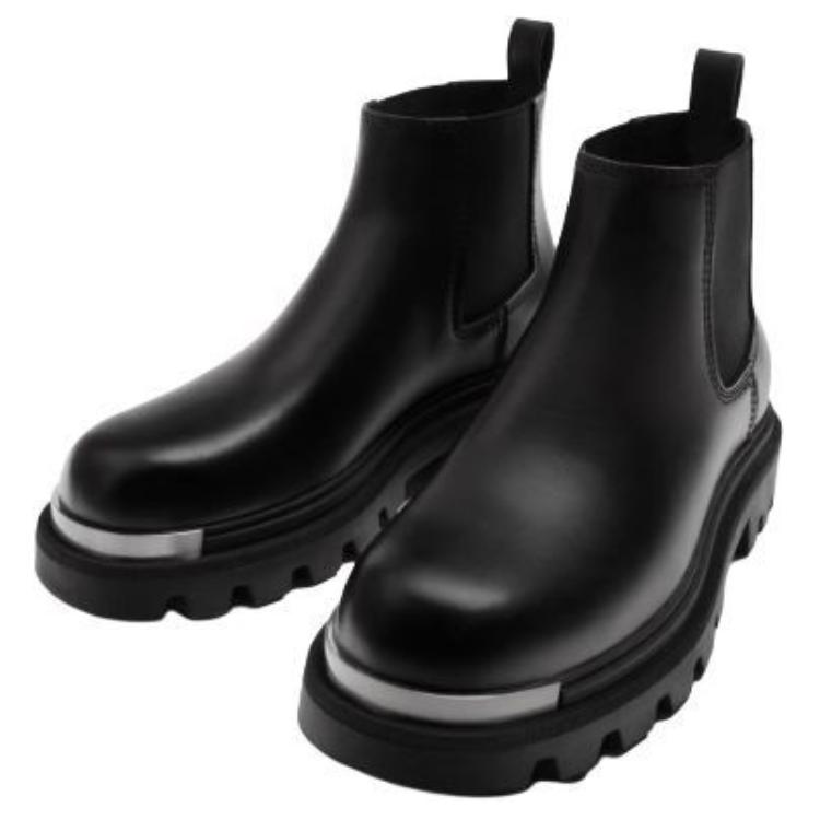 Zara Ghete Chelsea Scurte cu Vârf Rotund Slip-On pentru Bărbați Negru 12044420