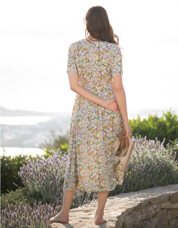 Casual Breastfeeding Maternity Retro Flower [Seraphin] Dress, Dress, TAMIKA, Women's,