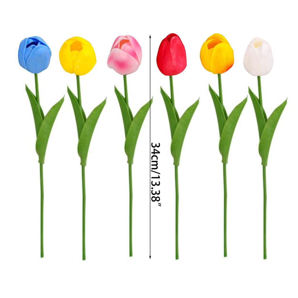 10pcs Artificial Tulips Simulation Tulip Holiday Present Accessory for Indoor Outdoor Garden Yard Present Supply