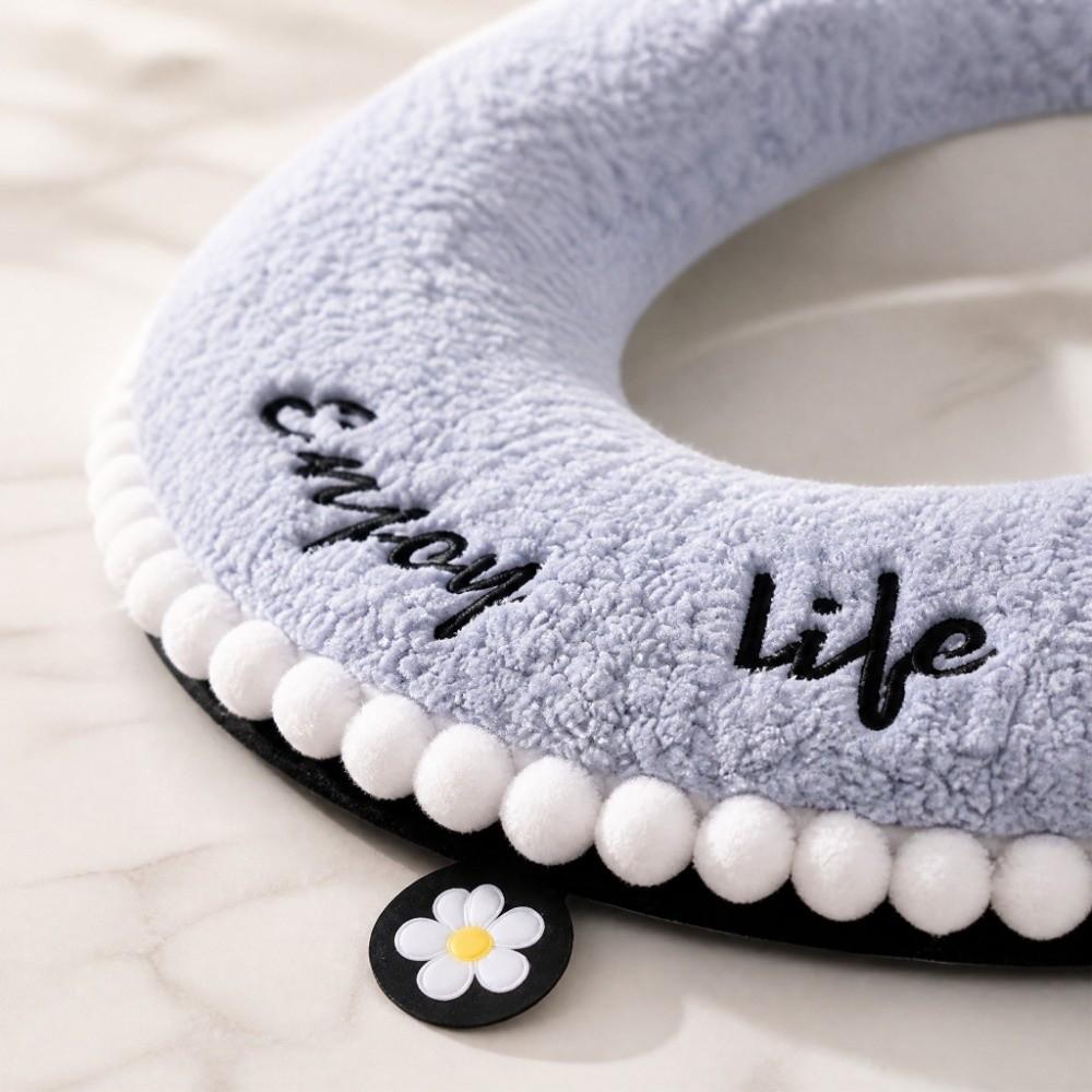 Thickened Plush Toilet Seat Cover Zipper Closure Cute Toilet Mat Fluffy Toilet Cushion Home