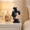 Weighted Base Sculpture Couples Kiss Sculpture, Abstract Couple Home Art Decor, Resin Minimalist Matte Black Statue Decoration, Romantic Used