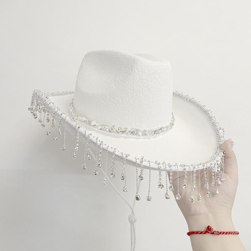 Western Cowboyhut Brillen für Brautparty Cowgirl Kopftuch Kostümset Damen Kopfbedeckung Nachtclub Halloween Outfit