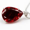 CERTIFIED Red Topaz 106.3 Ct Pear Natural 925 Sterling Silver Birthstone Pendant AI-54-NS
