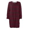 Women's Round Neck Casual Long Sleeve Plush Gradient Stripe Dresses