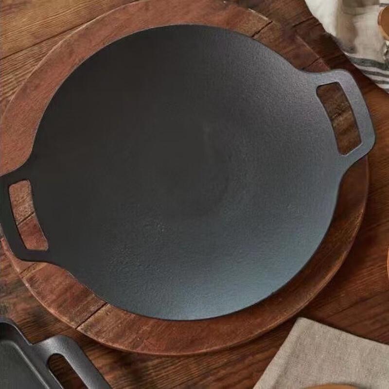 ZISIZ 36cm Cast Iron BBQ Grill Plate