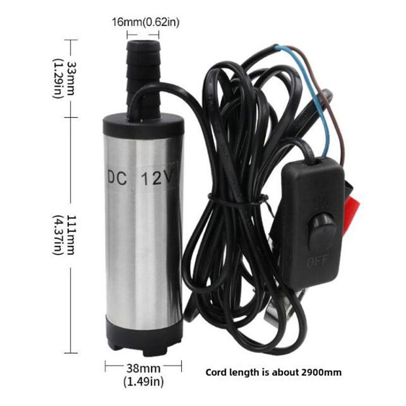 12V Electric Car Pump Portable Fuel Transfer Pump Water Oil Transfer Refueling Submersible Pump For Diesel Water Pump
