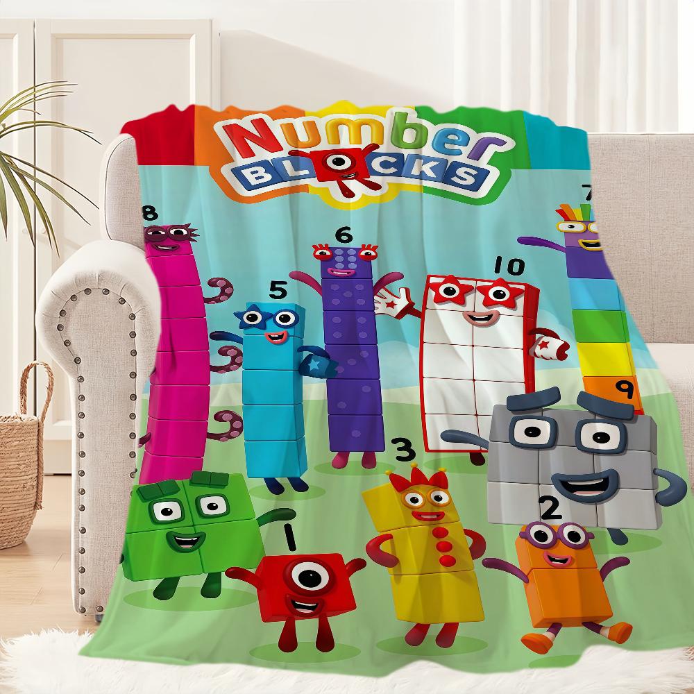 Classic Cartoon Blanket For Soft Throw Blanket for Picnic Bed N-NumberS B-BlockS Sofa Home Bedroom Cozy Warm Comfortable 75cmx90cm