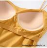 White Summer Women's Camisole with Built-in Bra and Beautiful Back Design