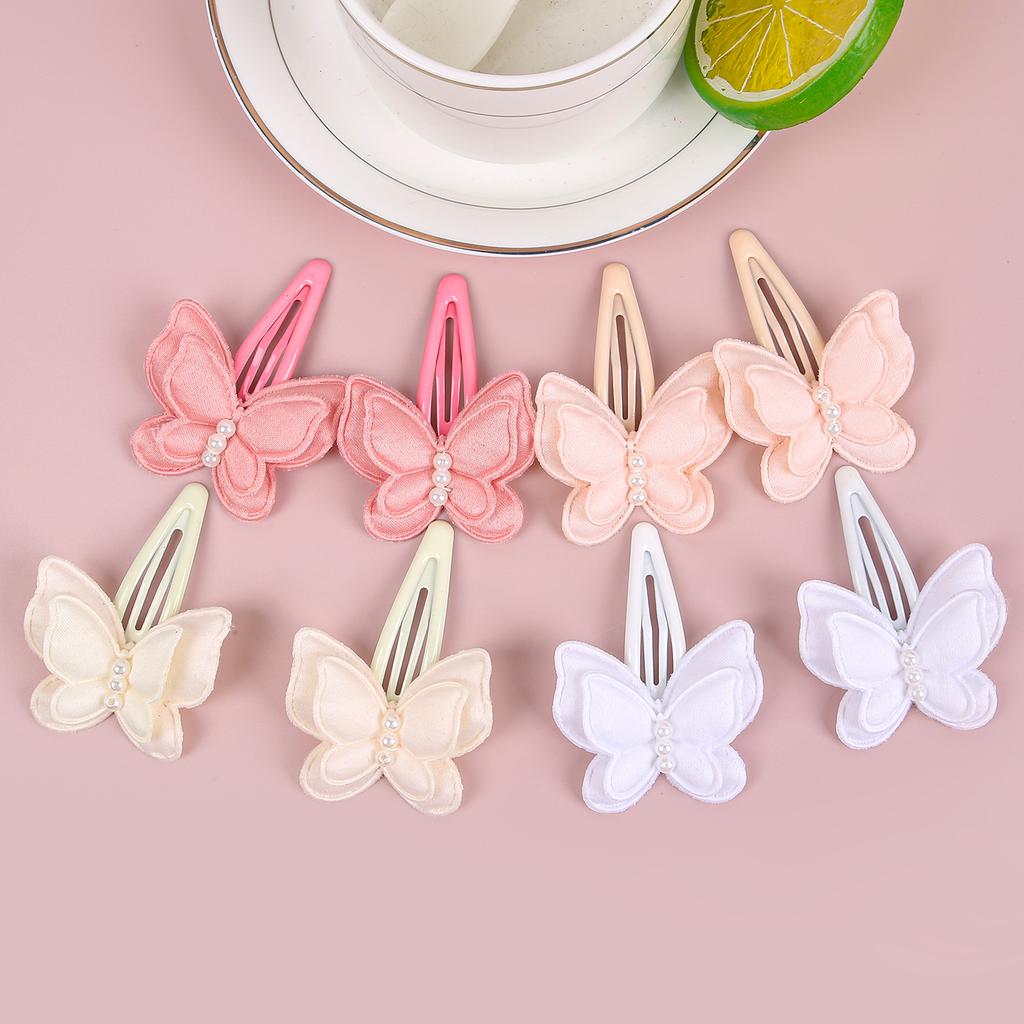 8 szt. Urocze spinki do włosów motylki dla dziewczynek, perłowe spinki motylki, klipsy, dziecięca spinka do włosów w kształcie kwiatka, dziecięce akcesoria do włosów