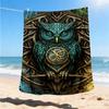 1pc Owl Symbolism Throw Blanket Polyester Fiber, Lightweight Flannel, Soft & Warm, All Season Use for Outdoor, Camping