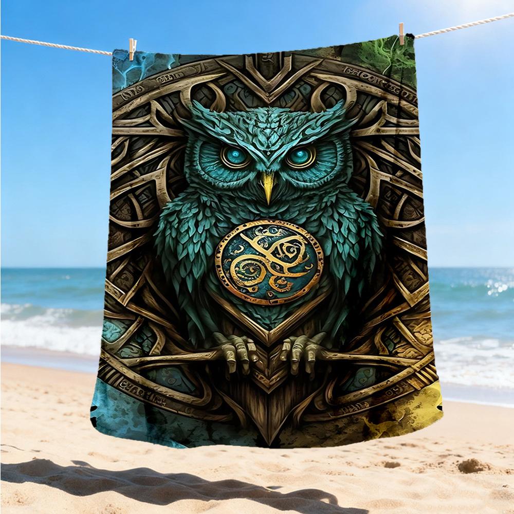 1pc Owl Symbolism Throw Blanket Polyester Fiber, Lightweight Flannel, Soft & Warm, All Season Use for Outdoor, Camping