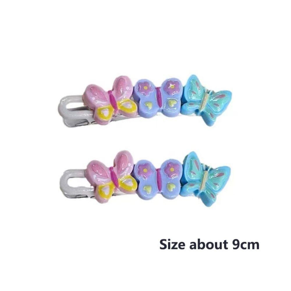 Cute Sweet Butterfly Hair Clip Cartoon Hair Side Clip New Duckbill Clip  Women Girl Hair Accessory