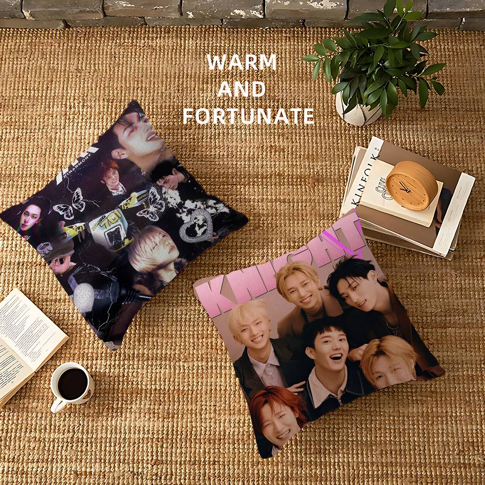 Anpassad P1Harmony KPOP 45*45cm Kuddfodral Kuddfodral Dekoration Kuddfodral Hem Kuddfodral för Soffkudde