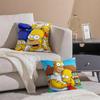 Funny Cartoon TThe Simpsons Cushion Cover Pillowcase Short Plush Invisible Zipper Room Sofa Cushion Cover
