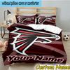 3pcs Custom Name Atlanta Logo Bedding Set Includes 1 Duvet Cover & 2 Pillowcases for All Seasons Dormitory Home Decor Christmas gifts