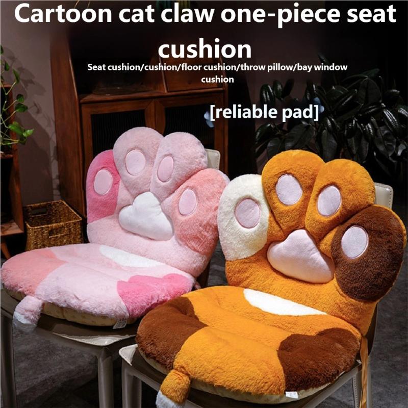 Seat Cushion Furry Feline Hand Pillow Multifunctional Floor Cushion With Friendly Filling Chair Cushion