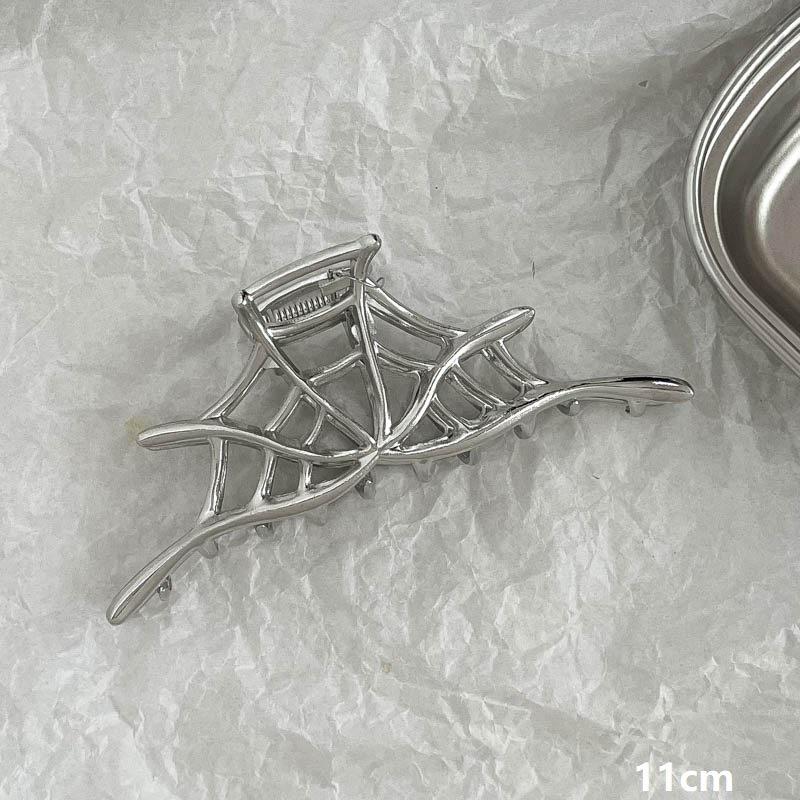 Silver Metal Geometric Shark Hair Clip for Thick Hair
