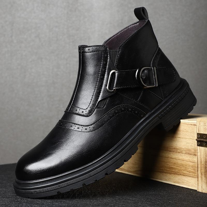 Fashion Classics Men Ankle Boots Fashion Business Leather Boots British Style Casual High Top Boots for Men Office Formal Boot Botas2025