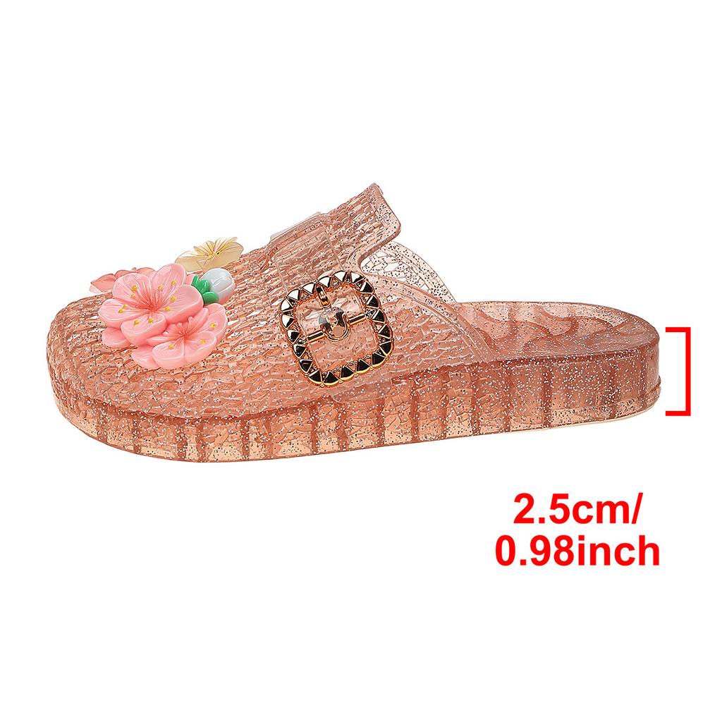 Women’s Jelly Woven Buckle Cork Round Close Toe Mule Comfort Slides Summer Beach Shoes Non-Slip Clogs Indoor&Outdoor Slippers Dress Sandals for Women