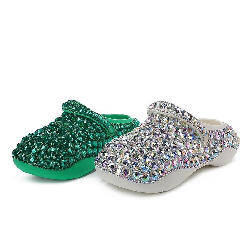 Fashion Women Shoes All-match Personality Fashion Diamond-studded Thick-soled Shoes Heightened Shiny Comfortable Women Sandals