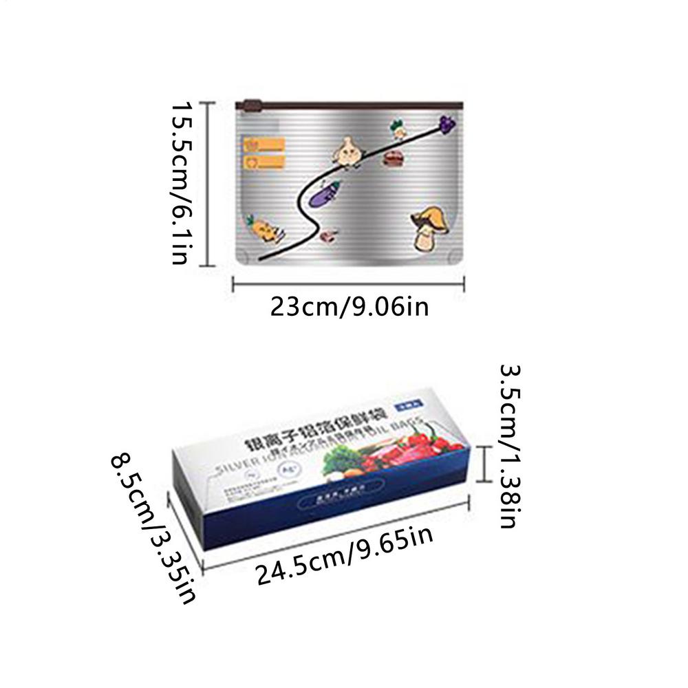Aluminum foil fresh-keeping bag sealed antibacterial refrigerator food freezing storage bag zipper seal Vertical Reusable