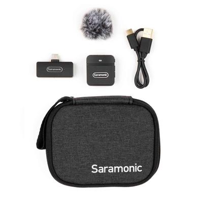 Saramonic Saramonic drahtloses Mikrofonsystem x Ausgangsterminal Empfänger x Schwarz 2,4G ultrakompakt (Sender 1, USB-C 1) Blink100-B5