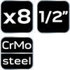 Set of 8 TORX impact sockets