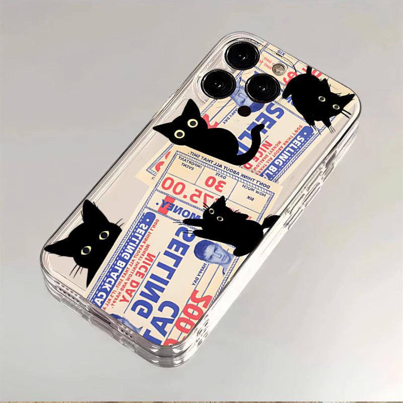 Süßes Graffiti-Katzenmuster Design Handyhülle geeignet für iPhone 17 16 Pro Max 11 12 13 14 15 Pro Max Schutzhülle