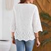 Fashionable Women's T-shirt Sexy Lace V-neck Top Three-quarter Sleeve Shirt