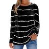 Women's Fashionable Casual Printed Long Sleeved Round Neck Top Round Neck Top Top