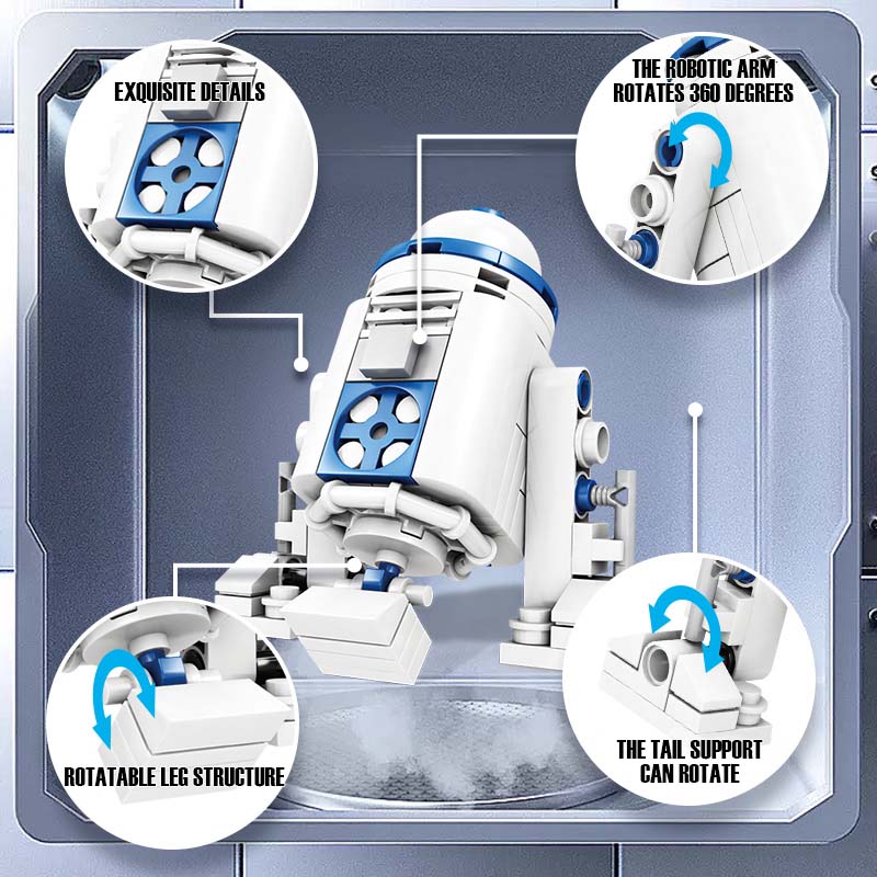 Ungiftiges Weltraumroboter-Bauset - 102 Teile 3D STEM-Spielzeug für Kinder im Alter von 6-12 Jahren R2D2-Stil DIY Pädagogisches Geschenk für Geburtstag Weihnachten