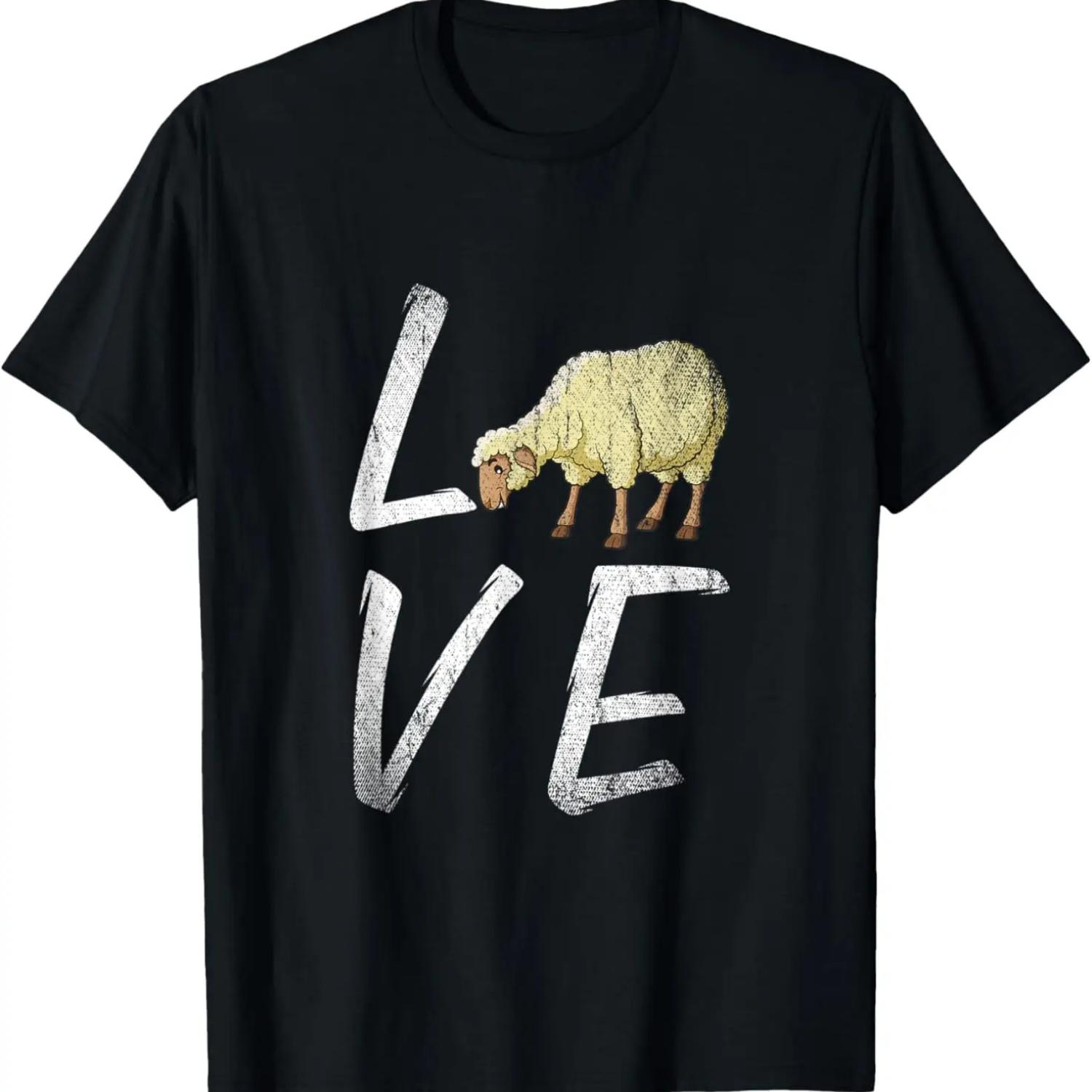 Farm Animal Lover Farmer Valentines Day Gift Idea Sheep T-Shirt S чёрный