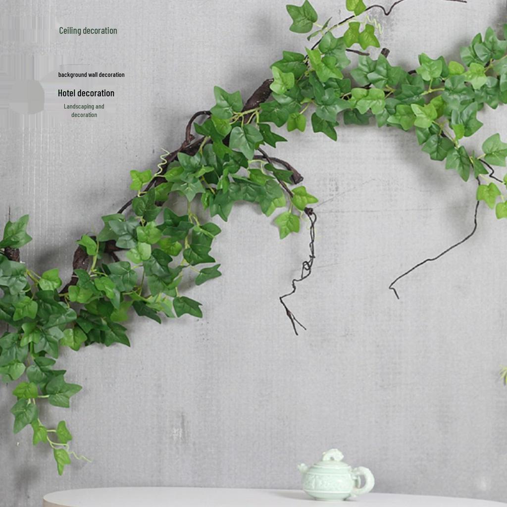 Decorative Rattan Faux Leaf Vines for Air Conditioning Pipe or Shopping Mall Display