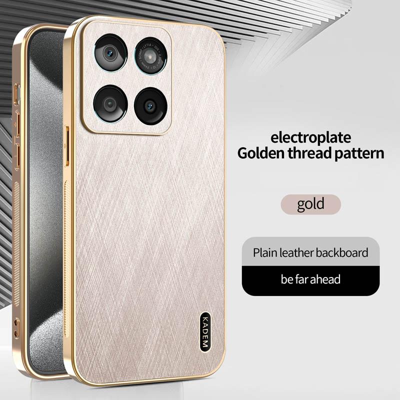 

Чехол-накладка из кожи с текстурой полоски для Motorola Edge 60 50 Pro Fusion Neo Ultra, противоскользящий, с защитой камеры Edge 60 Fusion золотой