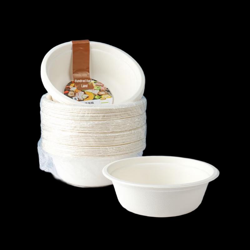Fangcaodi Disposable Biodegradable Paper Bowls