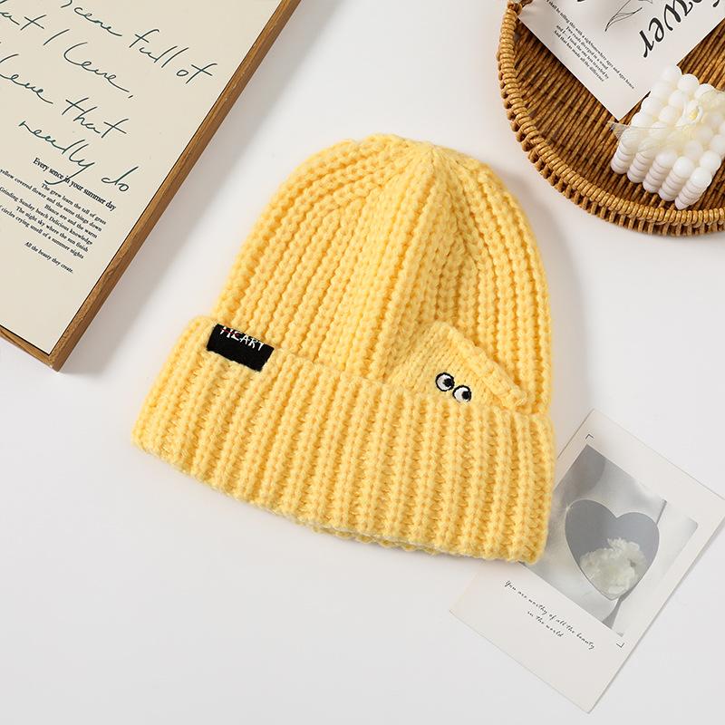 New Style Woolen Hat for Women In Autumn and Winter Warm Ear Protection Hat  Fashionable and Versatile  Face Showing Small Knitted Hat  Cold Eye Hat