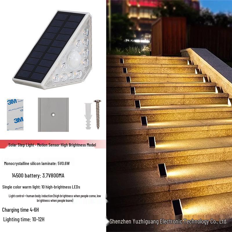 Solar Step Lights - Outdoor Sensor Lights for Garden, Balcony, or Staircase