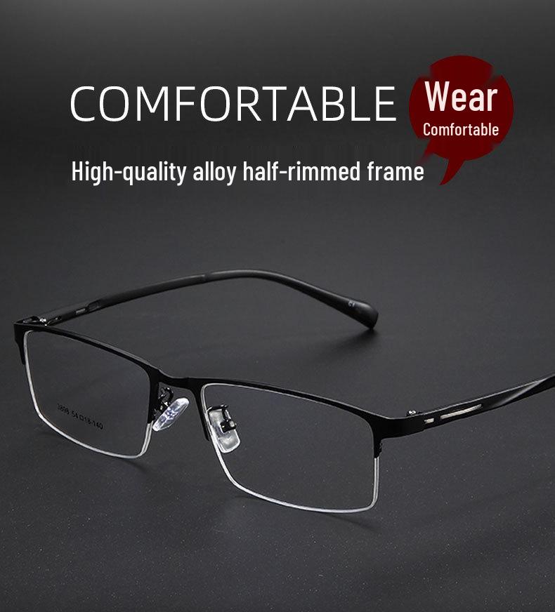 Ultra-Light Men's Retro Half-Rim Glasses Frame
