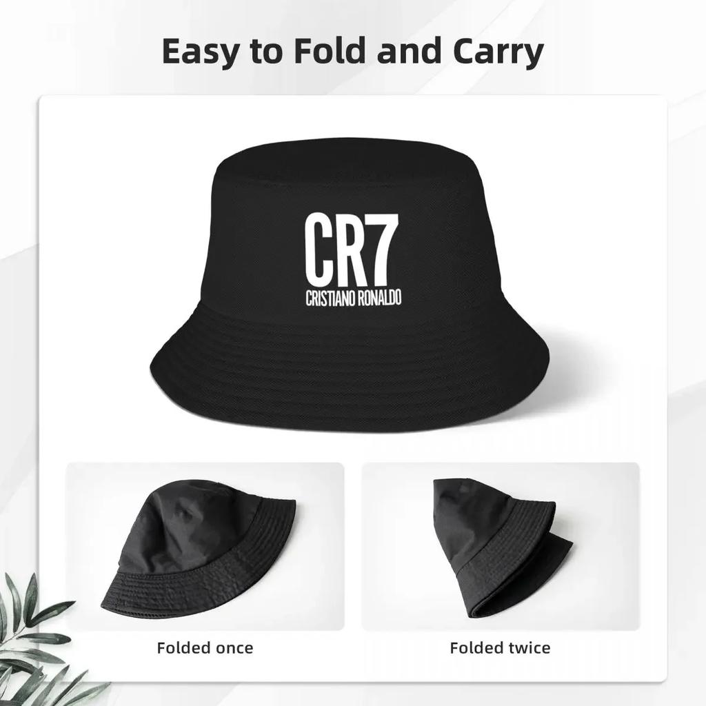 Cristiano Ronnaaldo Cr7 Bucket Hats Panama For Unisex Women Bob Hats Cool FisherUnisex Hats Summer Beach Fishing Unisex Caps