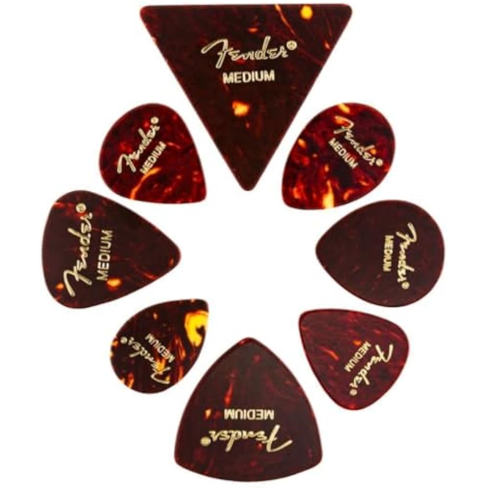 Fender Fender Pick All Shapes, Celluloid Medley, Tortoise Shell, Medium, (8)