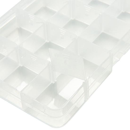 15 Slots Adjustable Plastic Fishing Lure Tackle Box Organizer Storage Case
