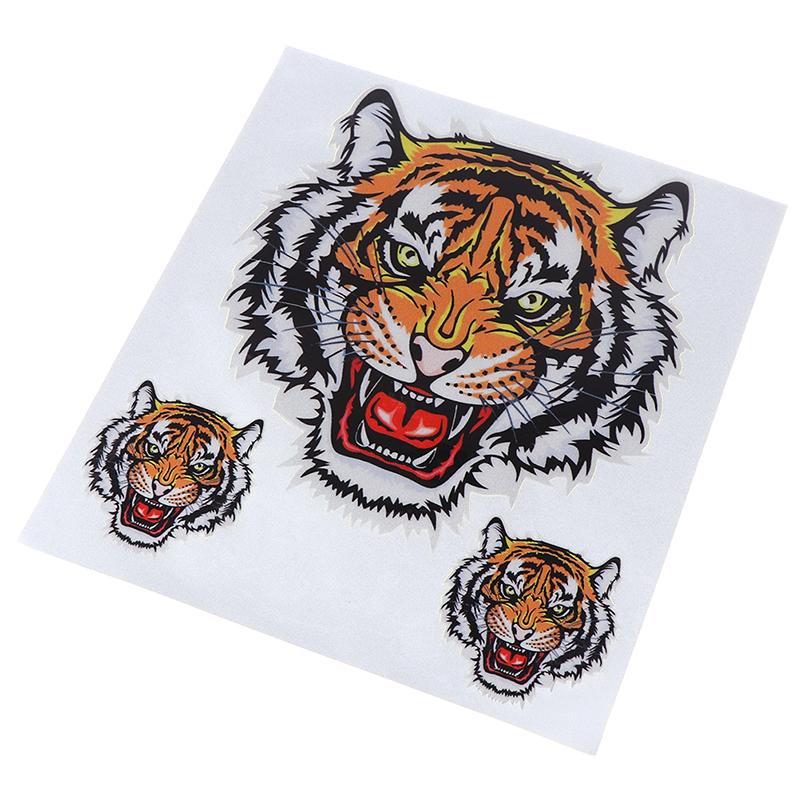 1 vel drie tijgerkoppen auto motorfiets vinyl sticker auto styling stickers