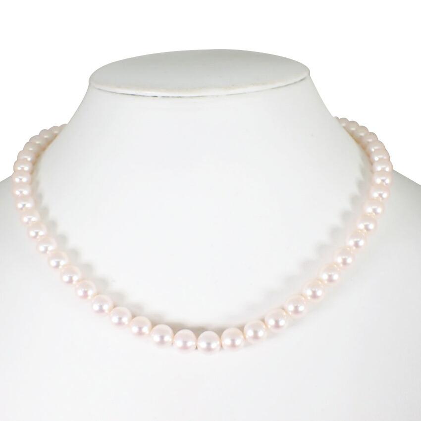 [Used] Akoya Pearl/Pearl Silver 7.0-7.5mm Pearl Necklace/j19-34