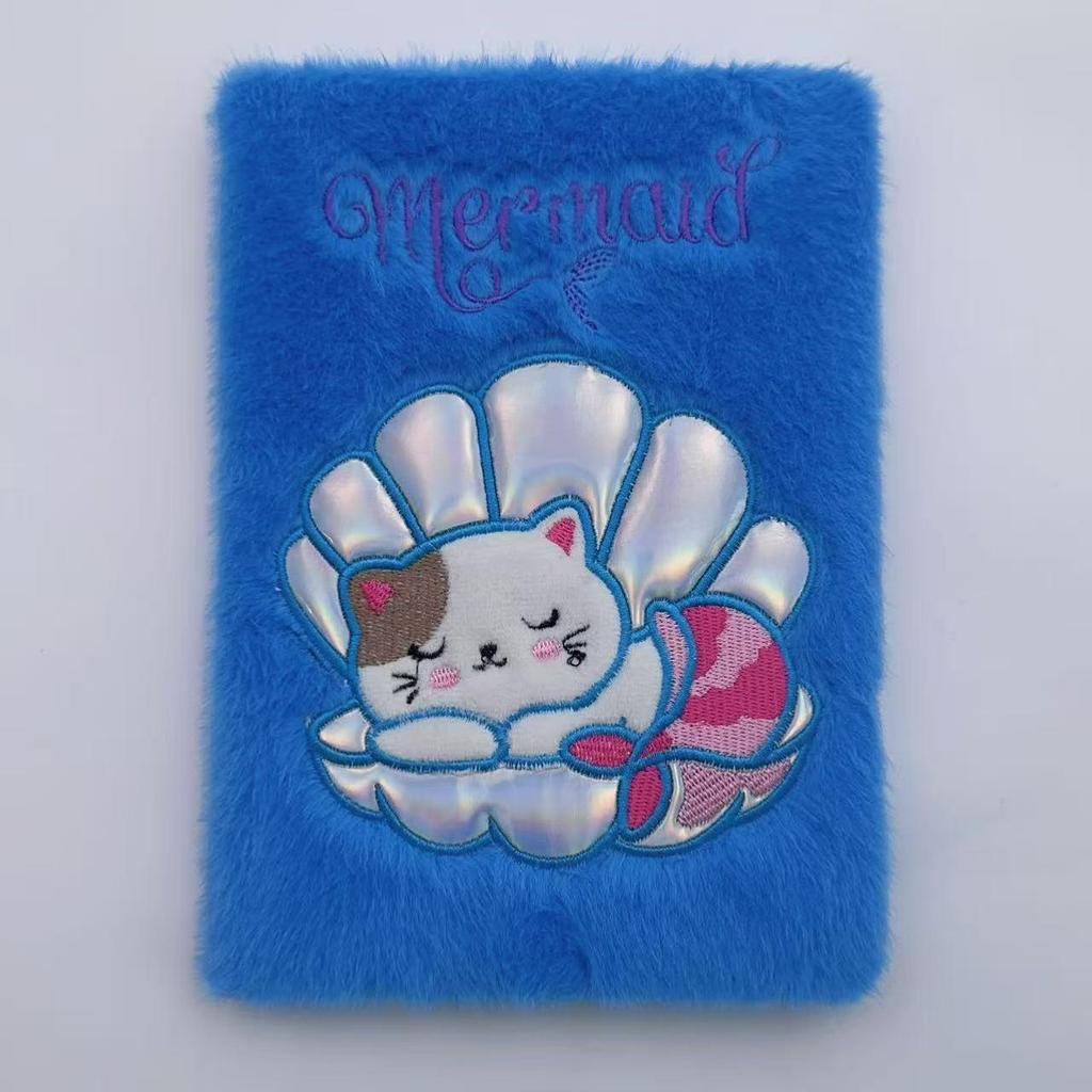 Cute Plush Embroidered A5 Cartoon Notebook Diary