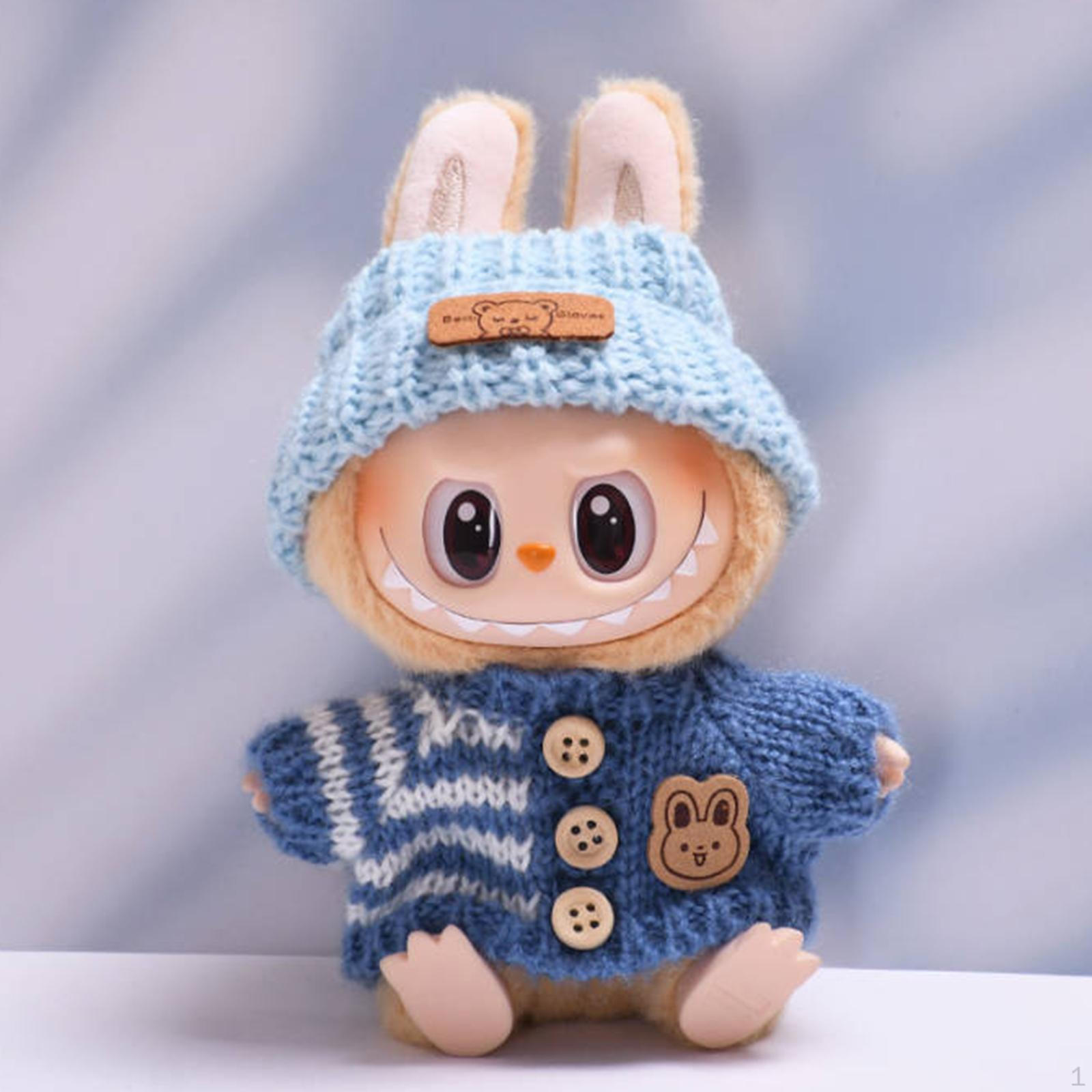 

Одежда для кукол, набор мягких украшений, свитер ручной работы и головные уборы, кукла синий