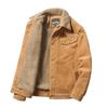 Jackets Men's Winter Plus Velvet Jacket Corduroy Tooling Casual Parka Korean Fashion Solid Color Cotton Jacket