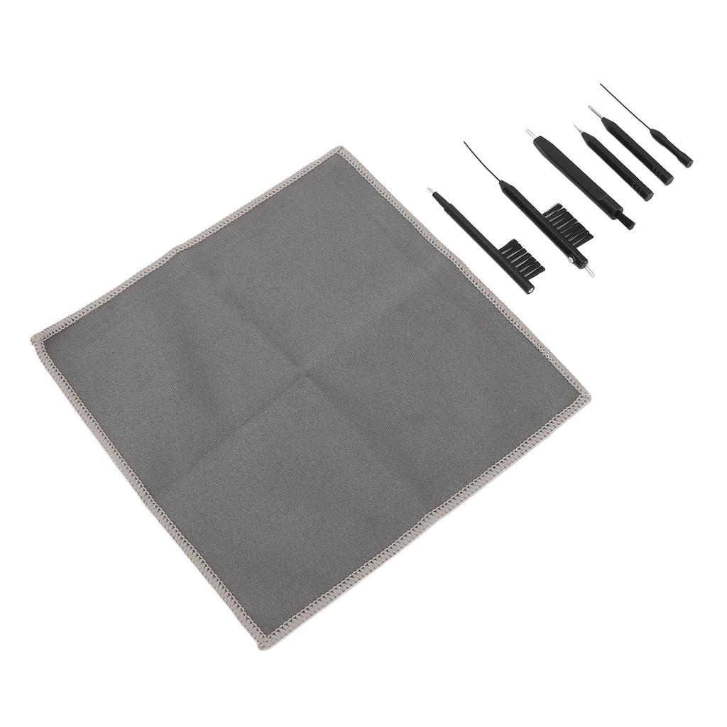 7 Pieces Hearing Aid Cleaning Tool Kit Multifunction Brush Set with Dry Clean Cloth Earbuds Care Accessories