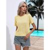 JPNTKY Women's Fashion Casual Solid Color Print Short Sleeve O-Neck  Blouses & Shirts