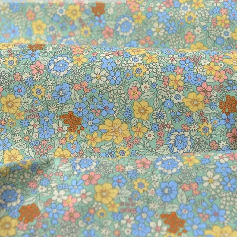 Classics Pastoral Floral Poplin Cotton Fabric DIY Children's Wear Cloth Make Bedding Quilt Decoration Home Sewing Cloth